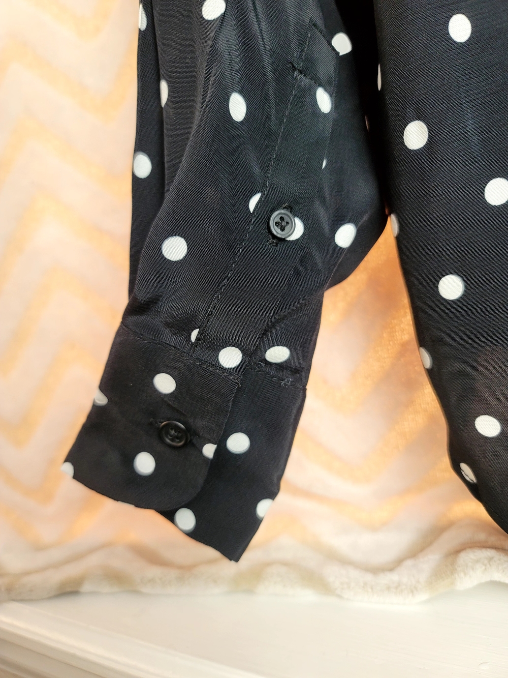 a new day Black and White Polka Dot Button-Down Shirt - Picture 4 of 7